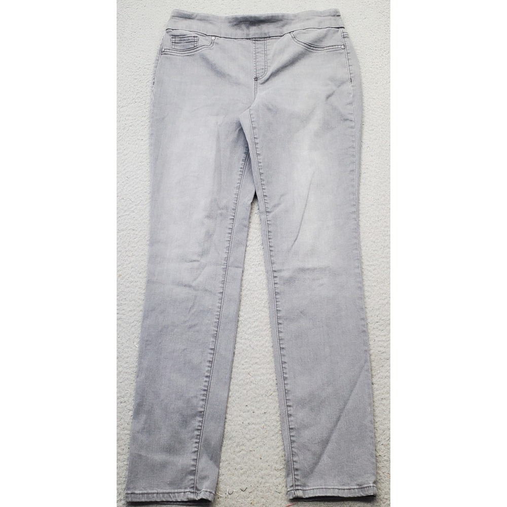 Chico's Jegging Jeans Womens 4 Gray Denim Stretch Slim Fit Single Stitch Pull On